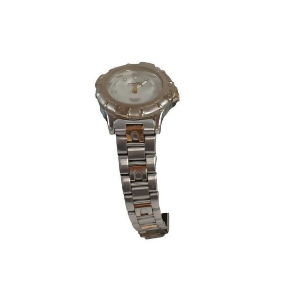 Vtg Freestyle Diver Watch Women Silver Tone Night Vision Date 100M New Battery - Picture 2 of 7